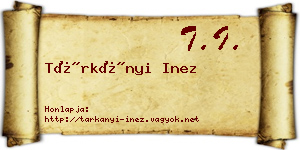 Tárkányi Inez névjegykártya